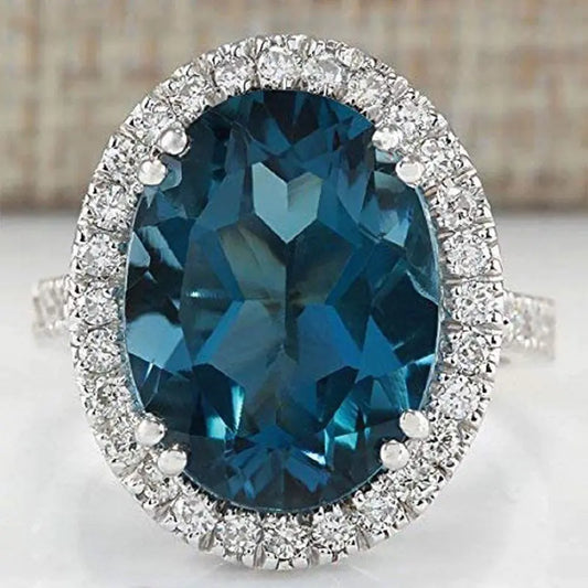 Peacock Blue Zircon Ring