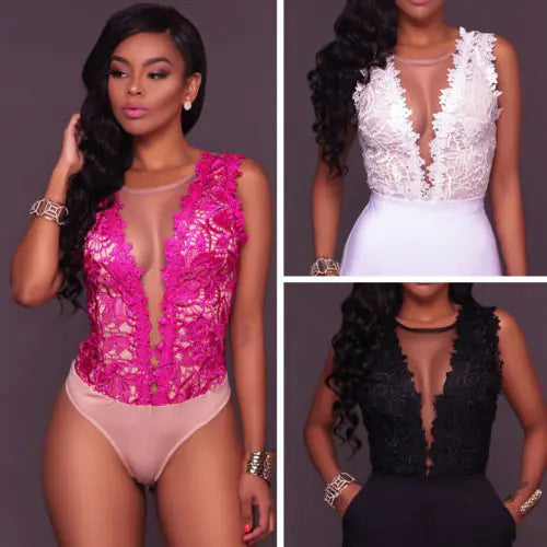 Summer Lace Sleeveless Jumpsuit for Women